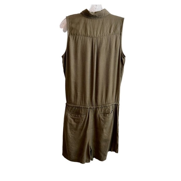 Ralph Lauren linen blend sleeveless romper olive green pockets Size 10 - Picture 5 of 8